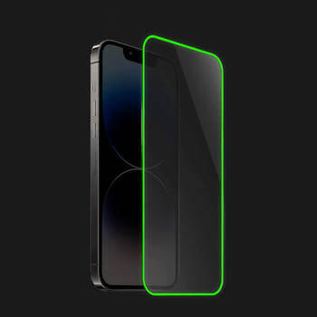 3x Ochranné tvrdené sklo so svietiacim rámčekom pre Apple iPhone 16e - Zelená