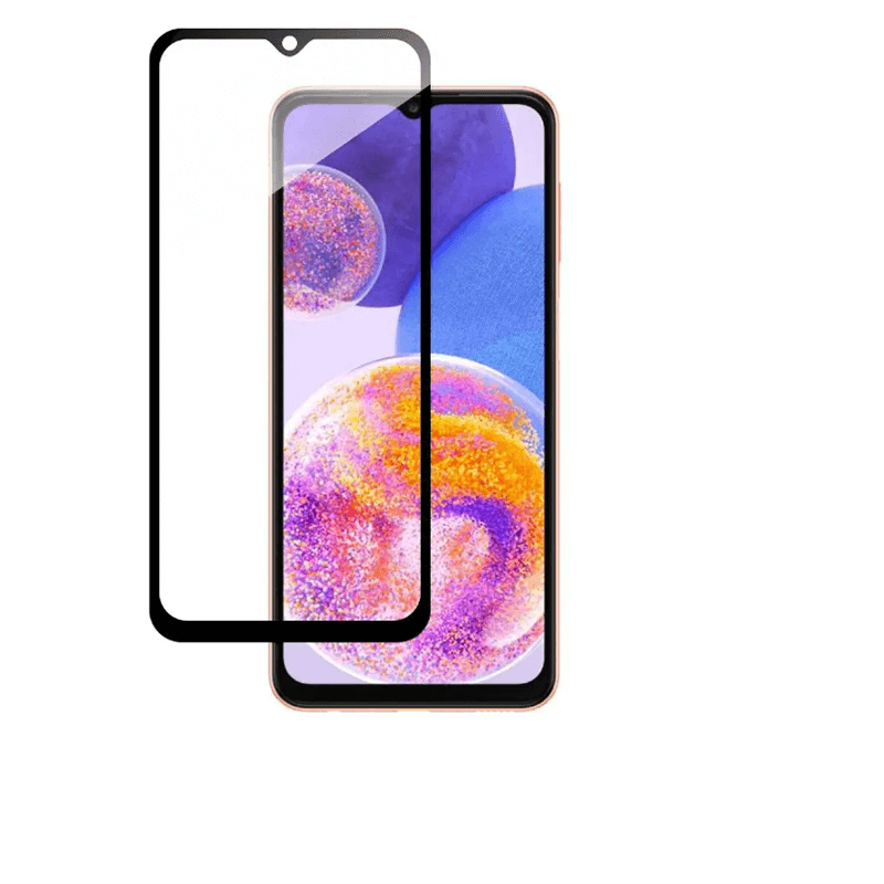 3x Picasee 3D ochranné tvrdené sklo s rámčekom pre Samsung Galaxy A23 A235F 4G - čierné - 2+1 zdarma 332012
