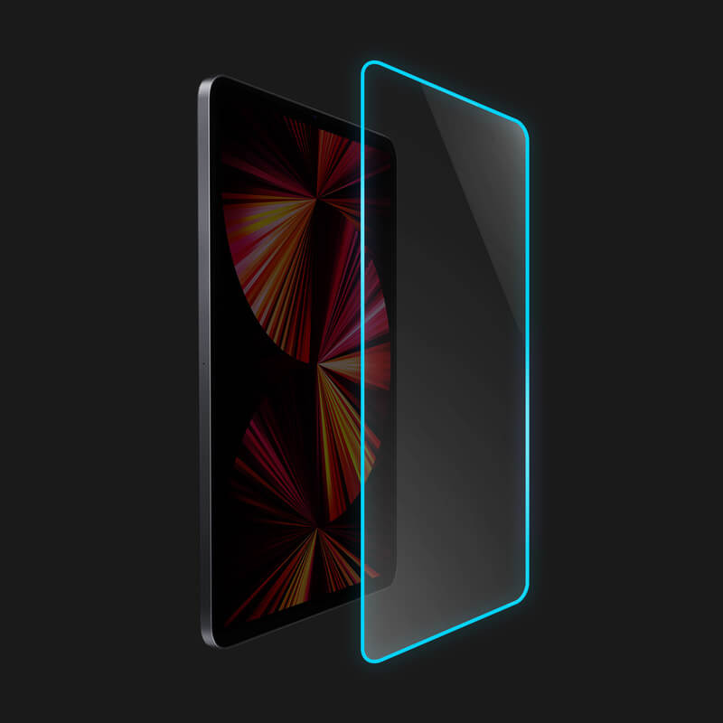 3x Ochranné tvrdené sklo so svietiacim rámčekom pre tablet pre Apple iPad Pro 11" 2019 (1.gen.) - Modrá