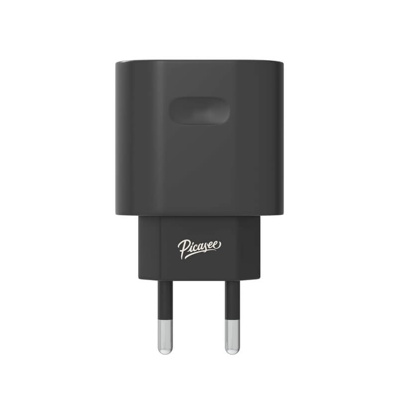 Picasee USB-C PD sieťová nabíjačka s rýchlo-nabíjaním 20W - Čierna